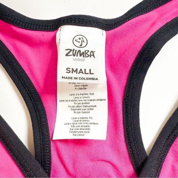 Zumba Flash V-Bra Top in Berry Pink & Black – Small & XS – New with Tags! - Picture 3 of 11